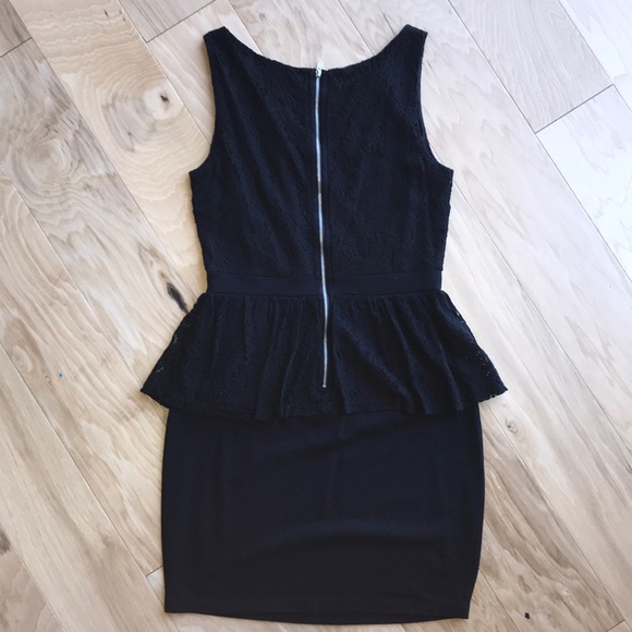Black Peplum Dress - Picture 3 of 3